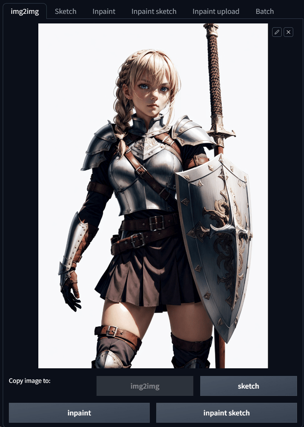 img2imgへ画像をアップする